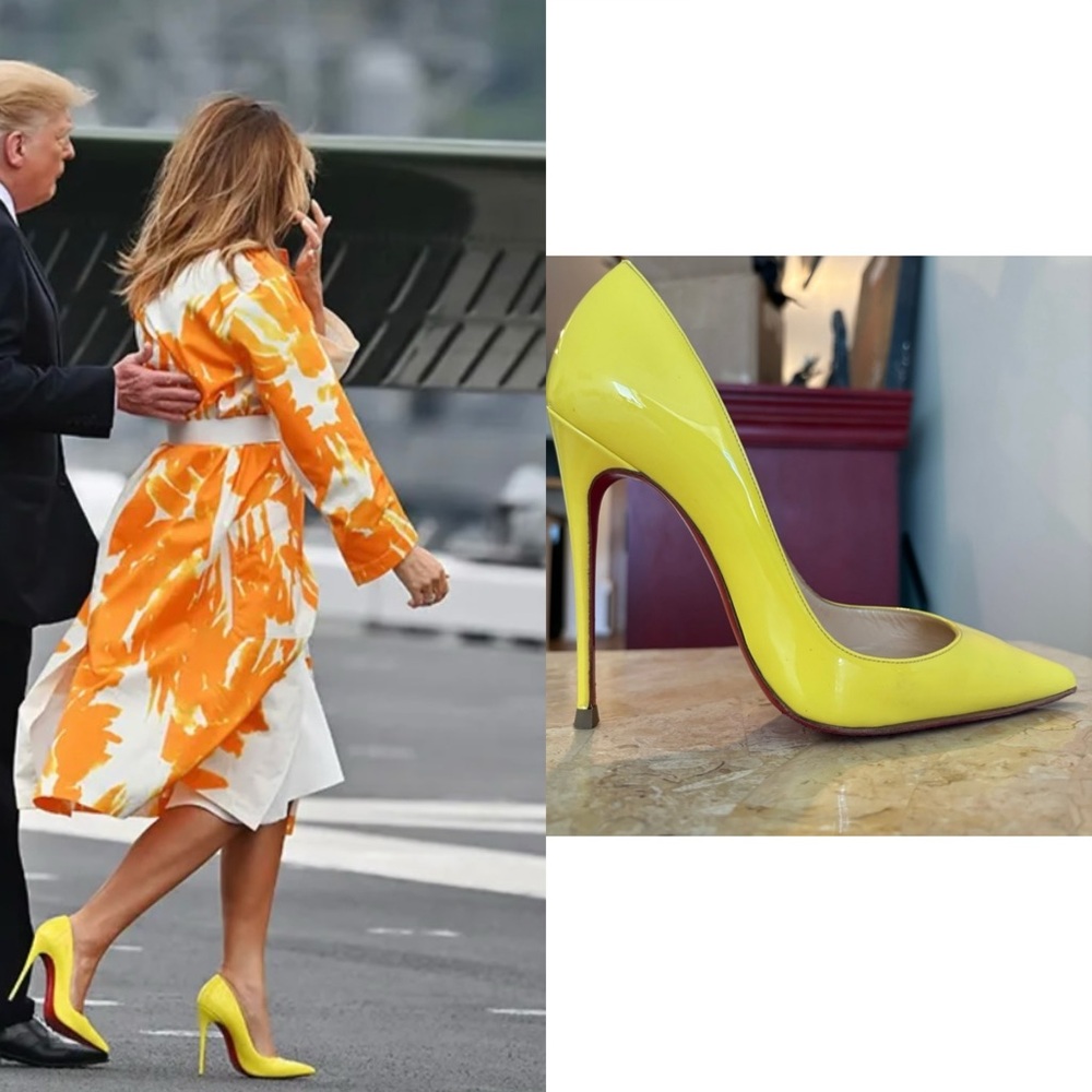 Christian Louboutin so Kate heels yellow patent leather 36 pointed toe